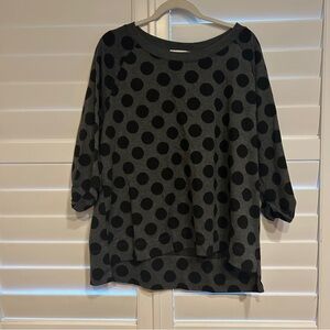 Coldwater Creek Polkadot Lightweight Sweater Navy Blue Size 1X